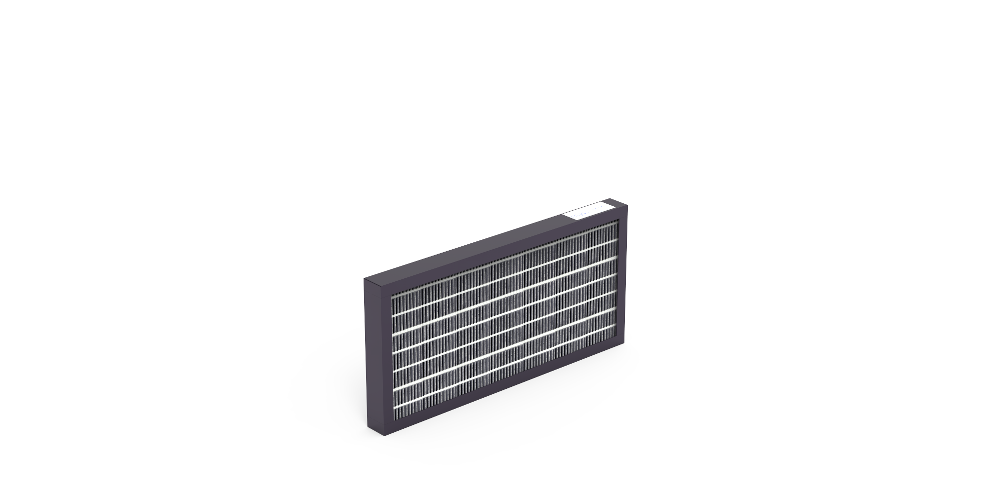 Aktivkohlefilter-Zelle gefaltet, Gr. 592x287x48 mm