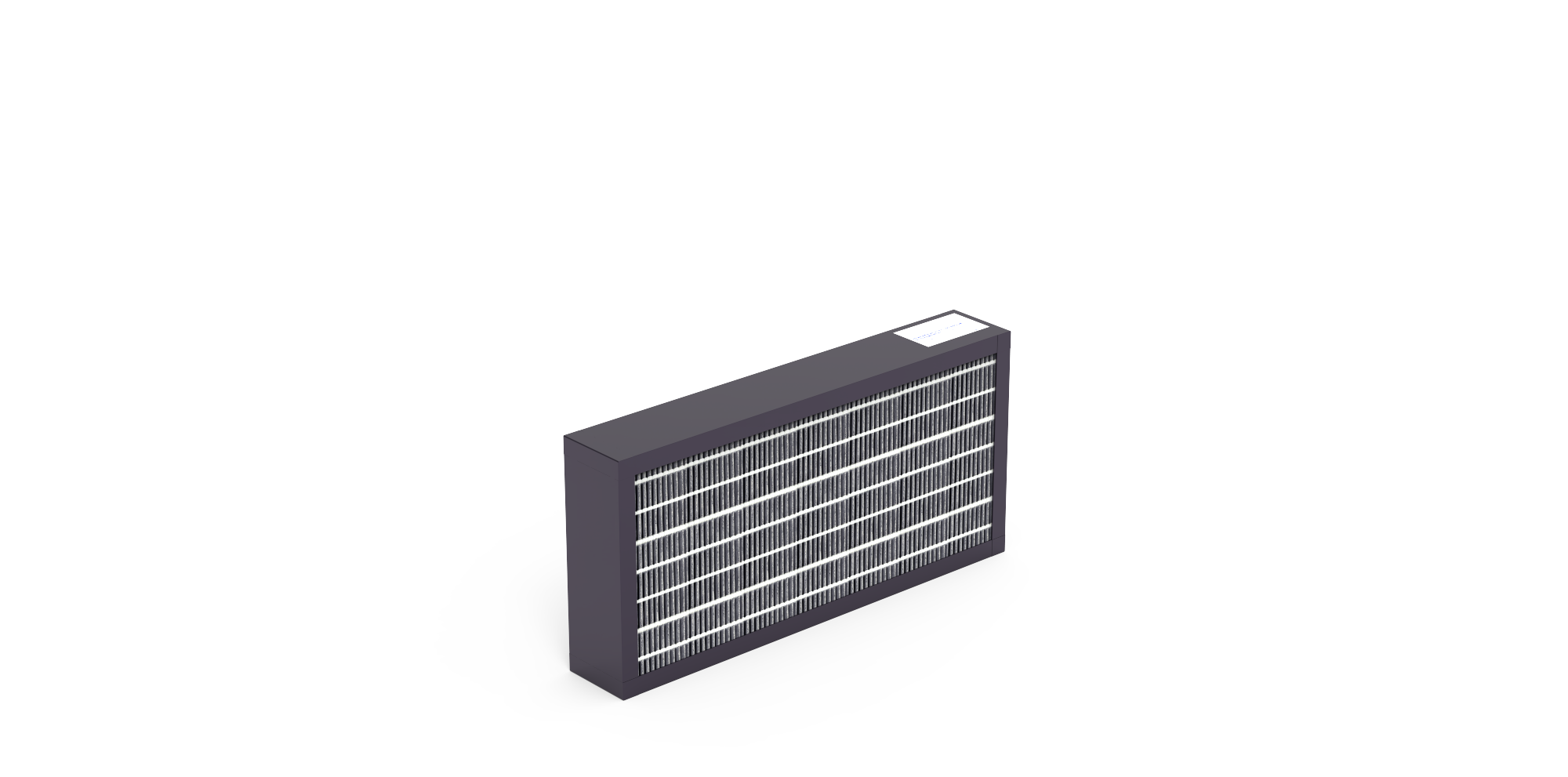 Aktivkohlefilter-Zelle gefaltet, Gr. 592x287x96 mm